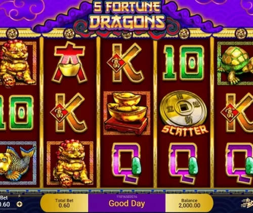 Tela de bônus grátis ativado no jogo Fortune Dragon com giros e prêmios especiais.