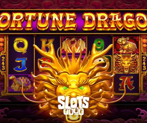Tela do jogo Fortune Dragon na Bet365 com dragões dourados e fundo vermelho tradicional com símbolos asiáticos.