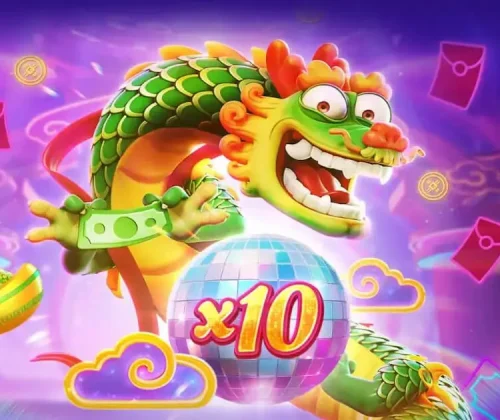 Tela de Fortune Dragon Demo mostrando os dragões e os gráficos de caça-níqueis em um cassino online