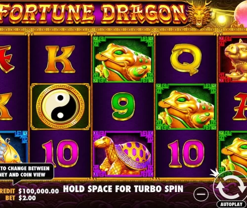Tela do jogo Fortune Dragon mostrando recursos de bônus e giros gratuitos."